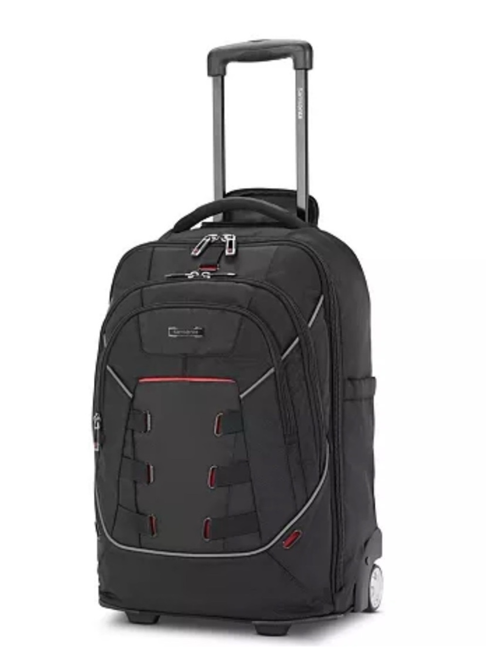 Samsonite Tectonic NuTech Wheeled Backpack – Black/Red – 17” Laptop